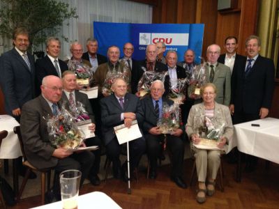 Die geehrten CDU-Mitglieder für eine 40jährige Parteizugehörigkeit.